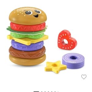 Fisher-Price Stackable Burger Toy with Red, Green, Yellow, Brown, Purple